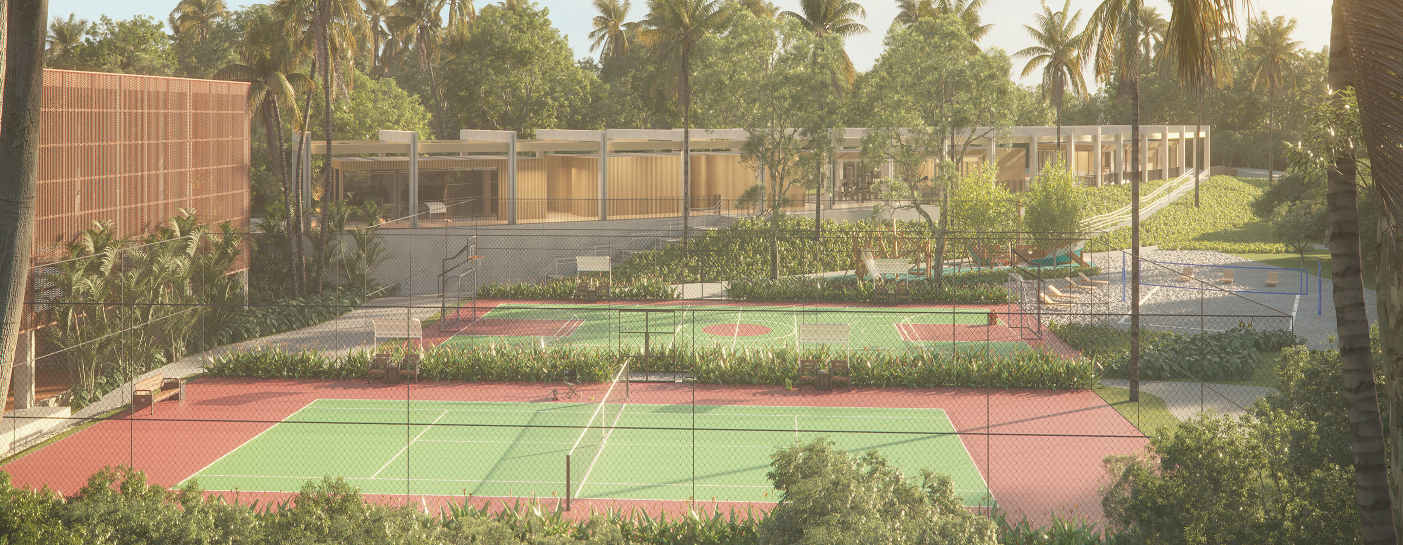 3D Perspective Tennis Court