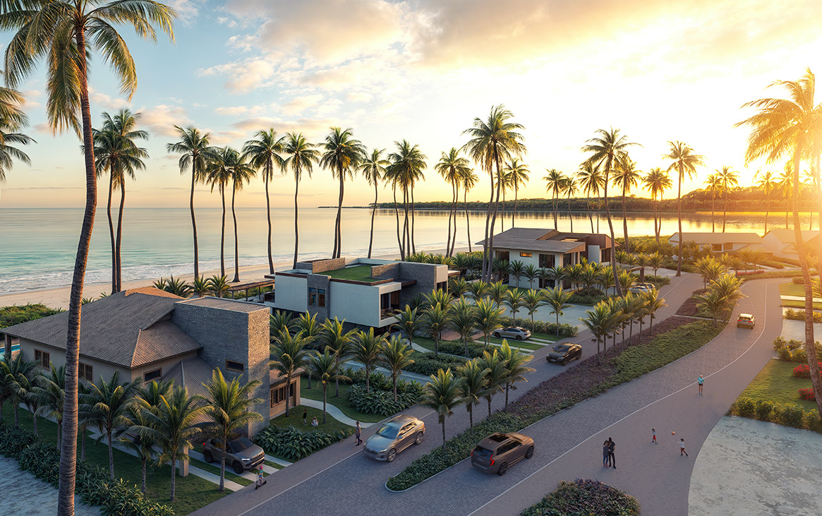 3D Perspective Aerial view of houses