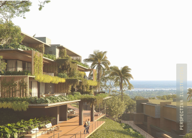 Perspectiva 3d das casas altas